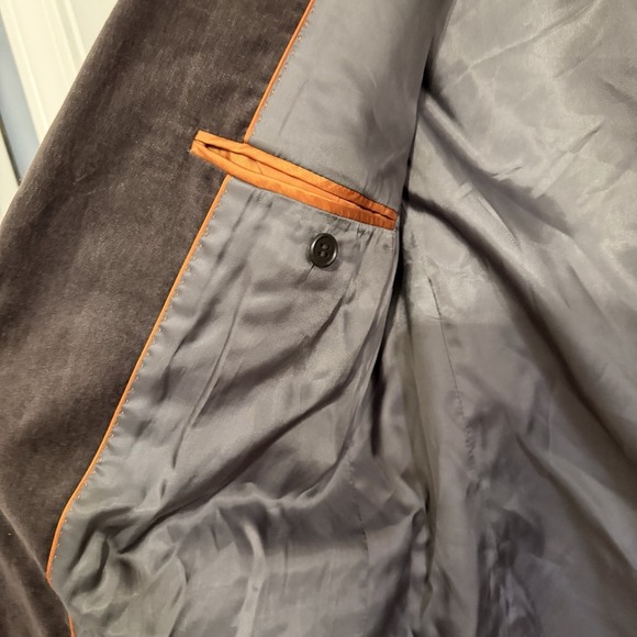 Mens BATISTINI US Size 50 Cool Brown Velvet 90's Blazer Sport Coat Jacket EUC - Picture 9 of 11